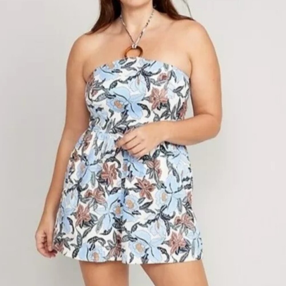 Old Navy Fit & Flare Floral O-Ring Romper Women's XL